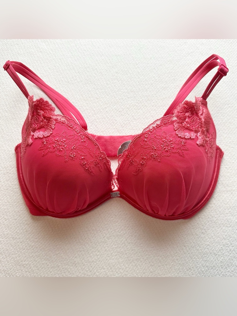 Victoria's Secret Pink Lace Floral Flower Padded Underwire Push-Up Bra 34D